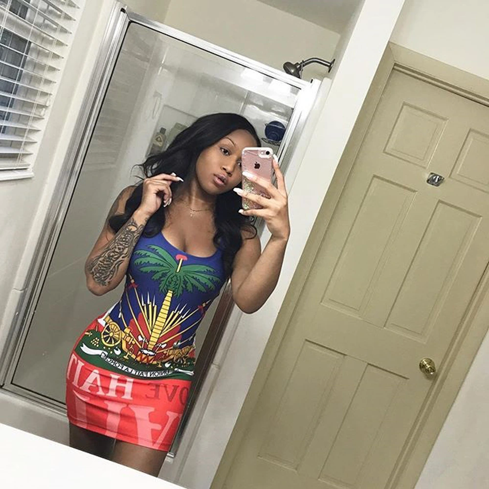 Sling print dress