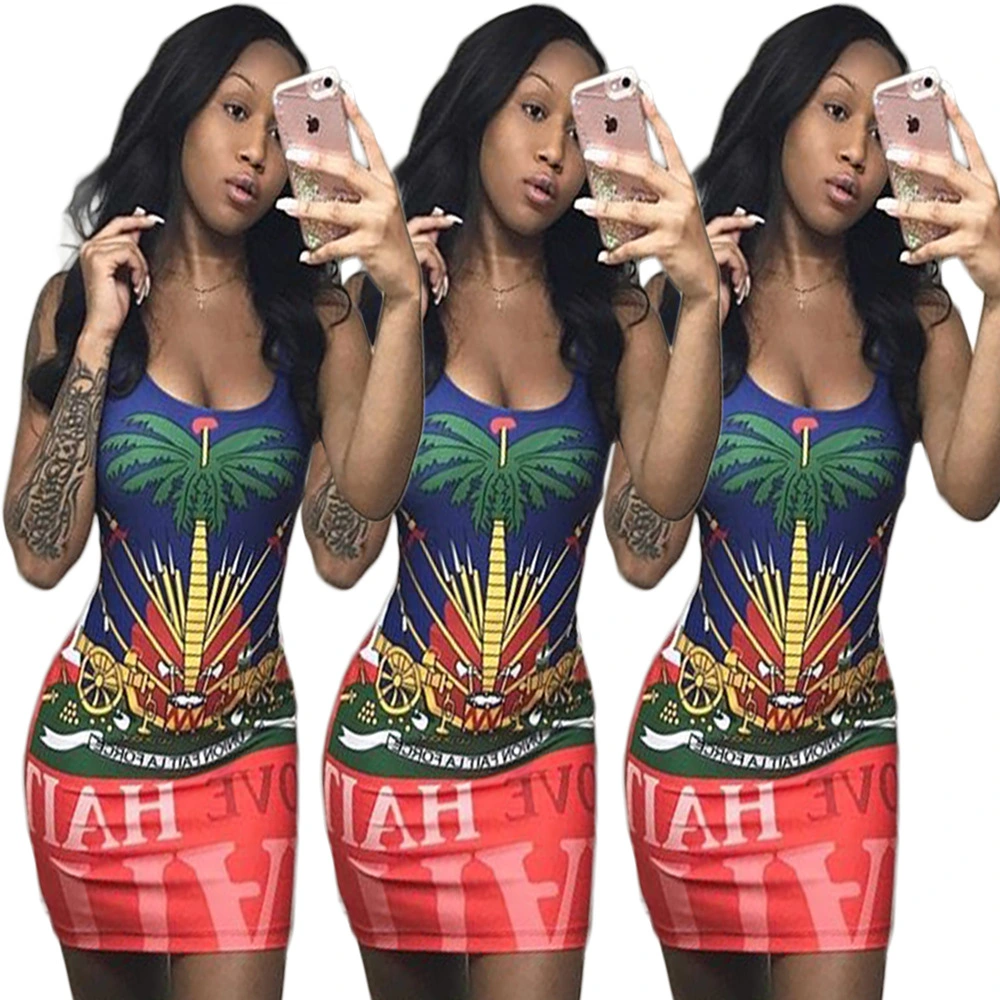 Sling print dress