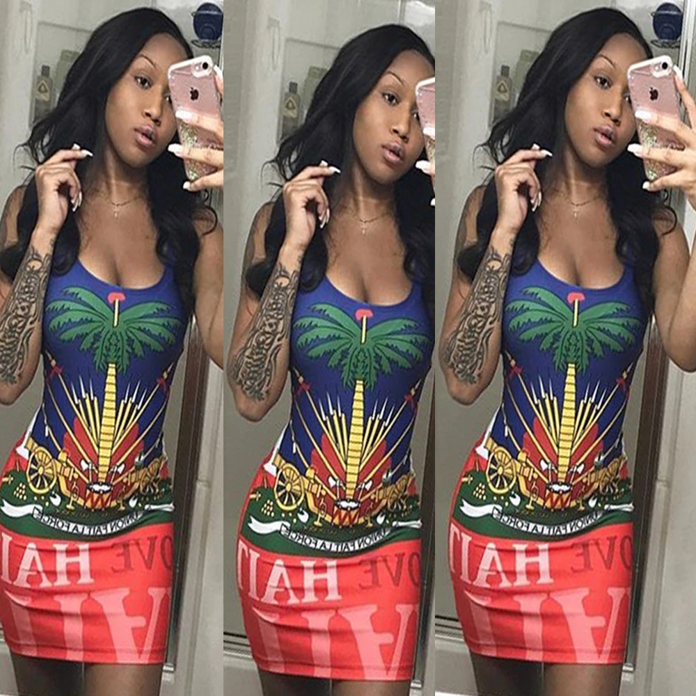 Sling print dress