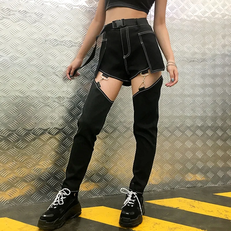 High waist cutout pencil pants