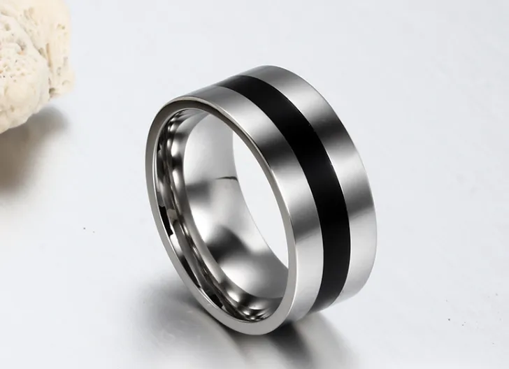 Stainless steel epoxy ring titanium steel ring stainless steel jewelry