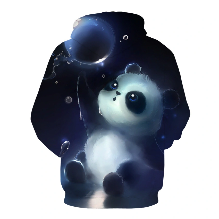 Digital Printed Sweatshirt European and American Big Eye Panda Loose Hooded 3D Hoodie
