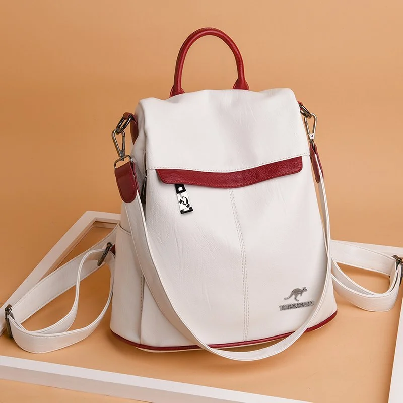 Contrasting Color Backpack Trendy With A Multi-Functional Shoulder Bag Hong Kong Style