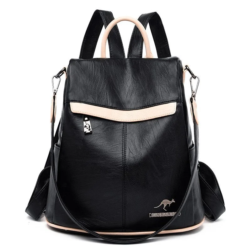 Contrasting Color Backpack Trendy With A Multi-Functional Shoulder Bag Hong Kong Style
