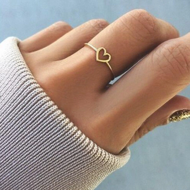 Heart ring alloy plating ring