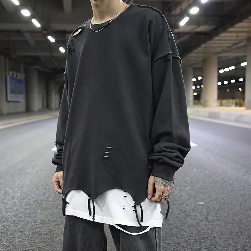 Distressed Reverse Sweater