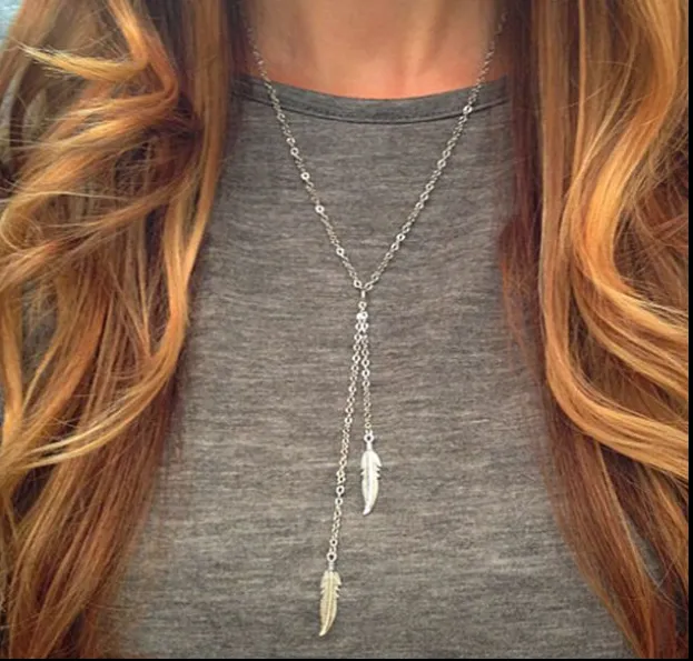 Tree leaf tassel necklace