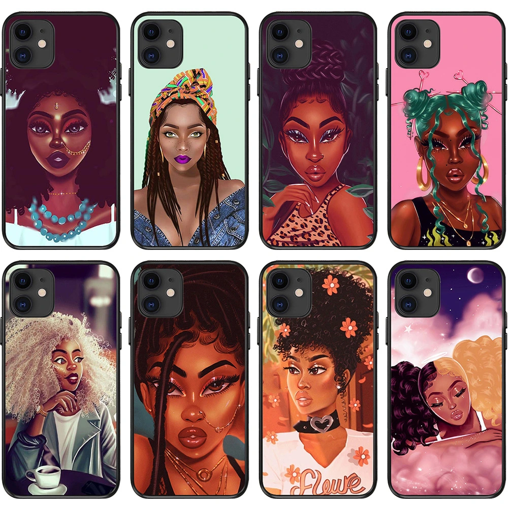 Compatible with Apple, Suitable for iPhoneX black girl phone case