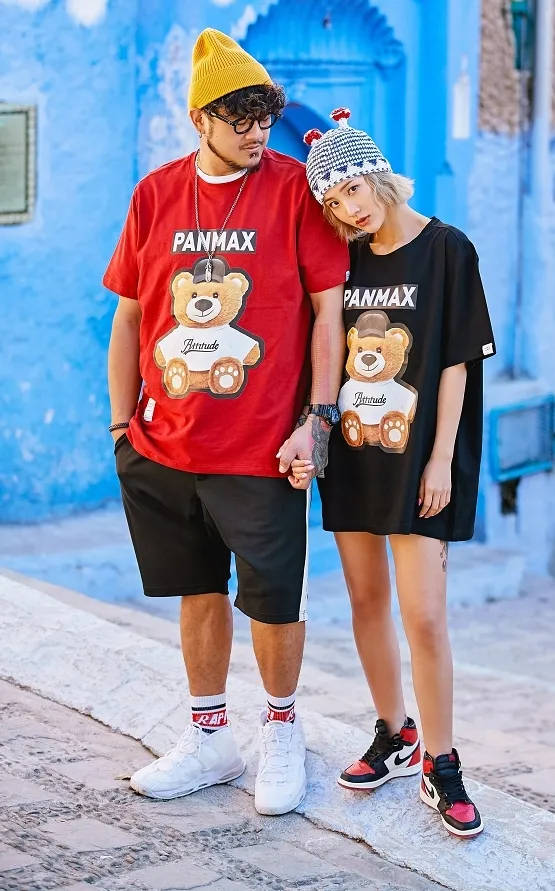 PANMAX tide brand t-shirt couple models plus fertilizer XL men's printing half-sleeved shirt fat fat short-sleeved t-shirt
