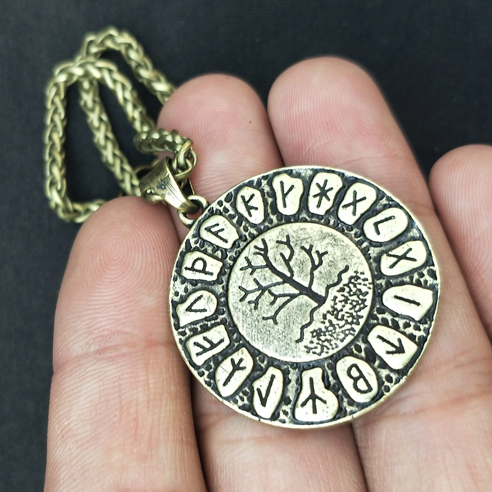 Viking Rune Necklace Tree of Life Pendant for Women