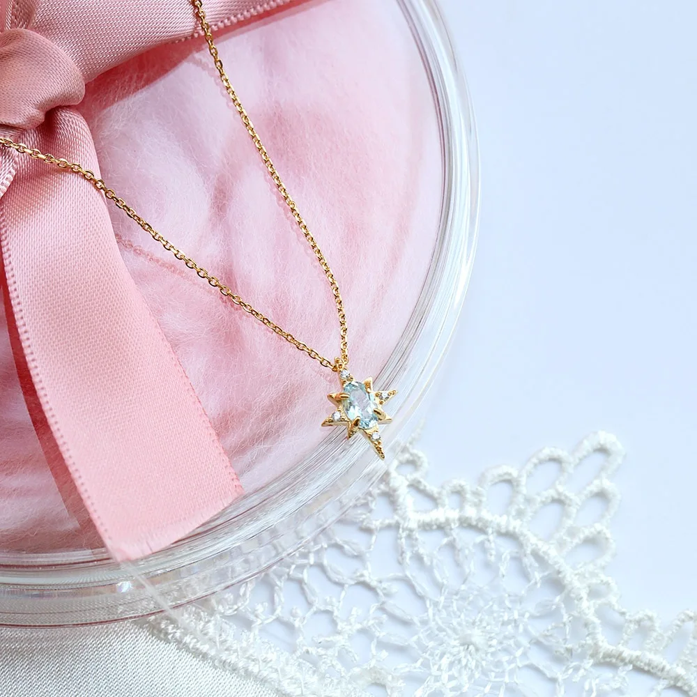 Japanese light luxury jewelry 18k gold necklace