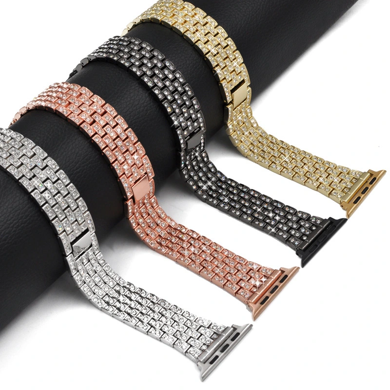 Diamond-studded metal strap