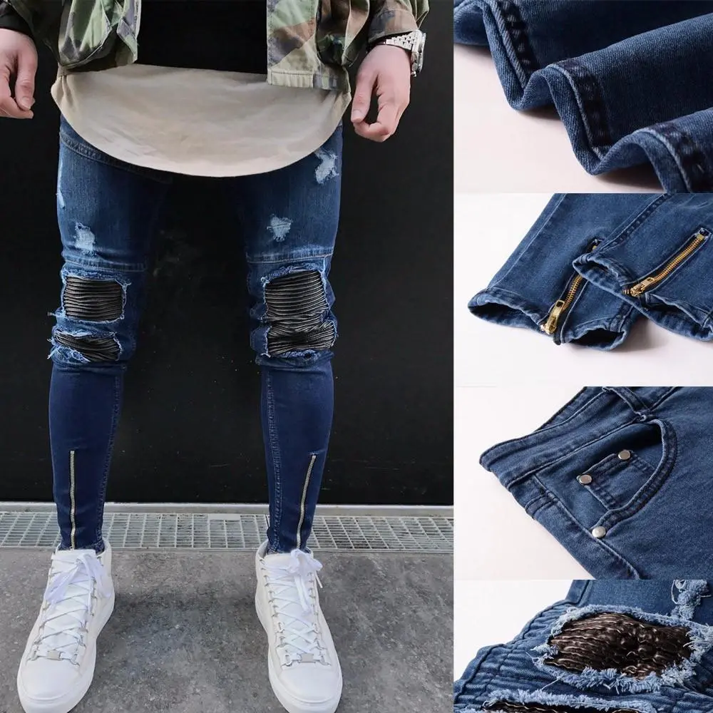 Slim Fit Motorcycle Vintage Denim