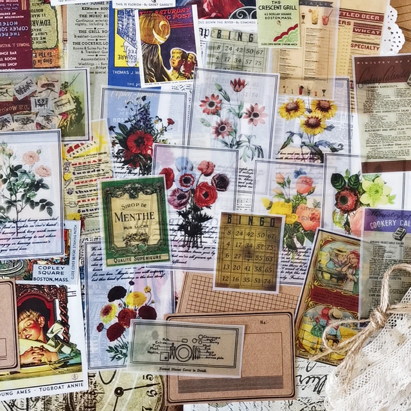 Junk journal retro material mixing package