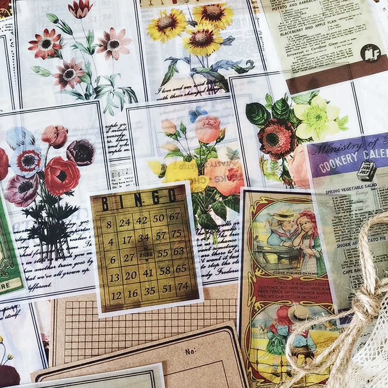 Junk journal retro material mixing package