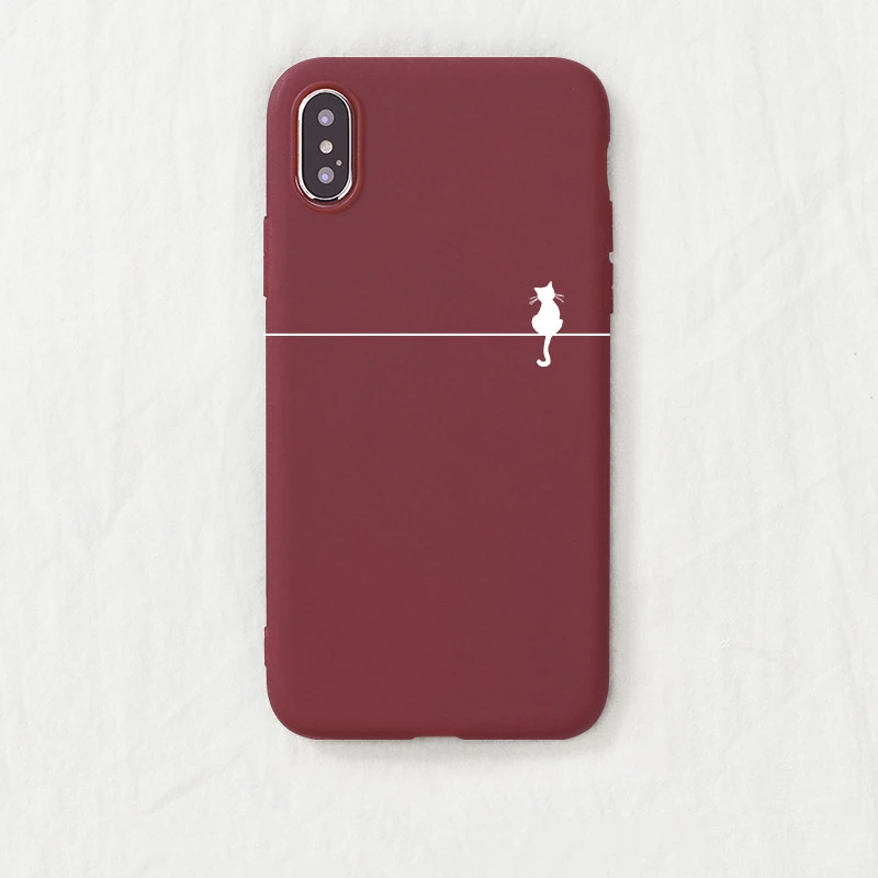 Compatible with Apple , Simple Paint Me Crow Line Kitten Phone Case