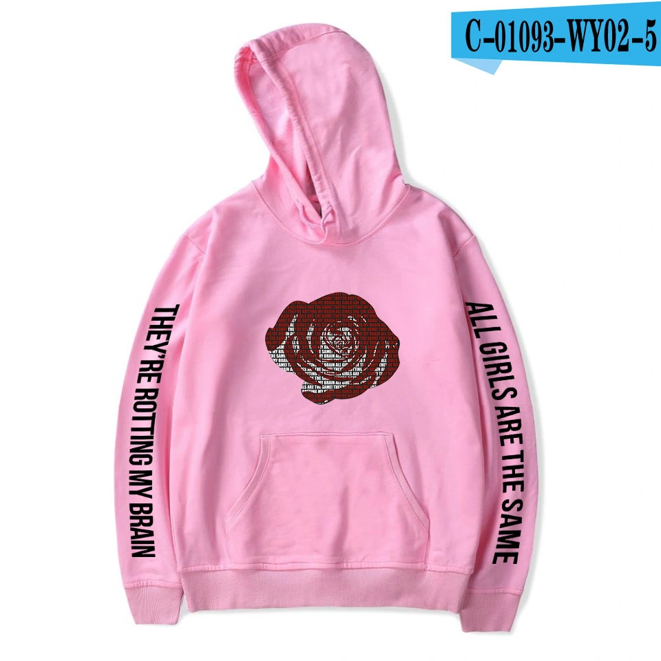 Printed fashion loose men and women hooded sweater