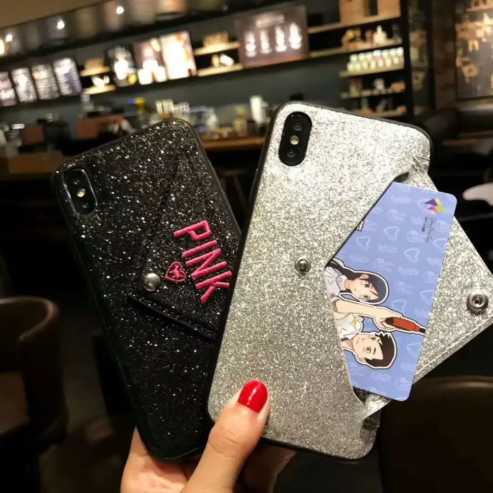 Net red with the female paragraph diagonal span for silicone card packageStyle: wallet Material: PU Style: Japanese and Korean style Popular elements: sequin card pack