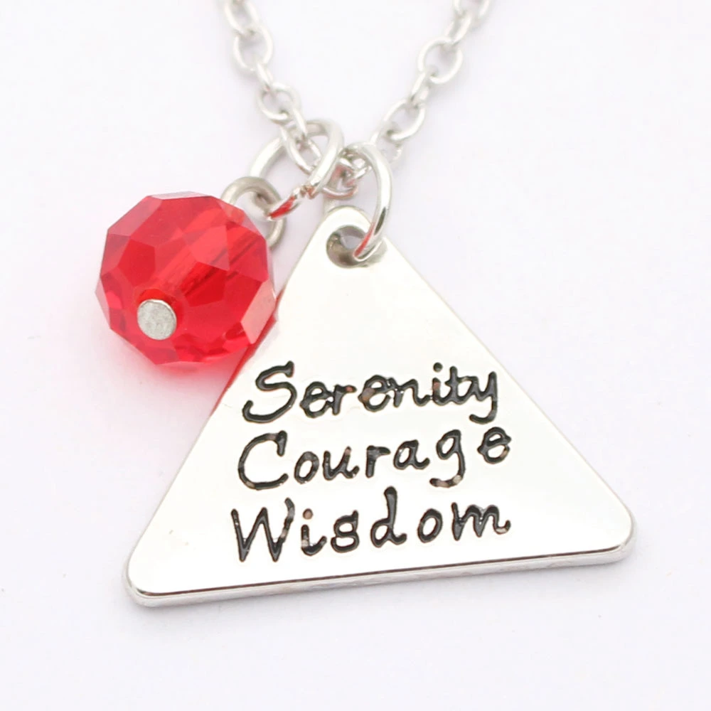 Serenity,Courage,Wisdom Triangle  necklace  keychain