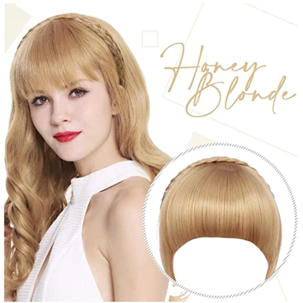 Twist Double Braid with Bangs and Chemical Fiber Bangs Headband