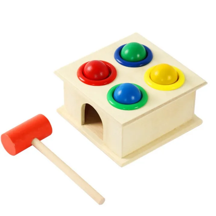 Wooden play table, children's educational, early childhood, parent-child, tapping, toy, teaching aid, knocking table
