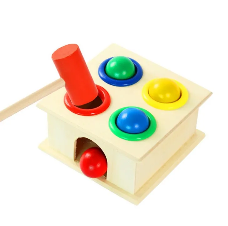 Wooden play table, children's educational, early childhood, parent-child, tapping, toy, teaching aid, knocking table