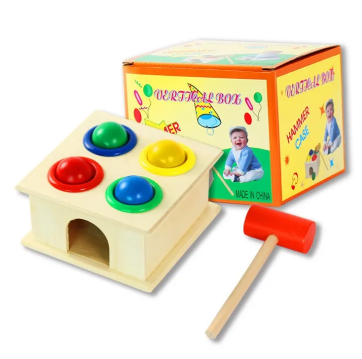 Wooden play table, children's educational, early childhood, parent-child, tapping, toy, teaching aid, knocking table