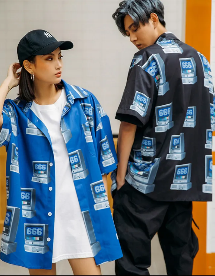 FGSS men's clothing | 2021 spring and summer new tide brand retro game machine full version digital printing loose men's shirt