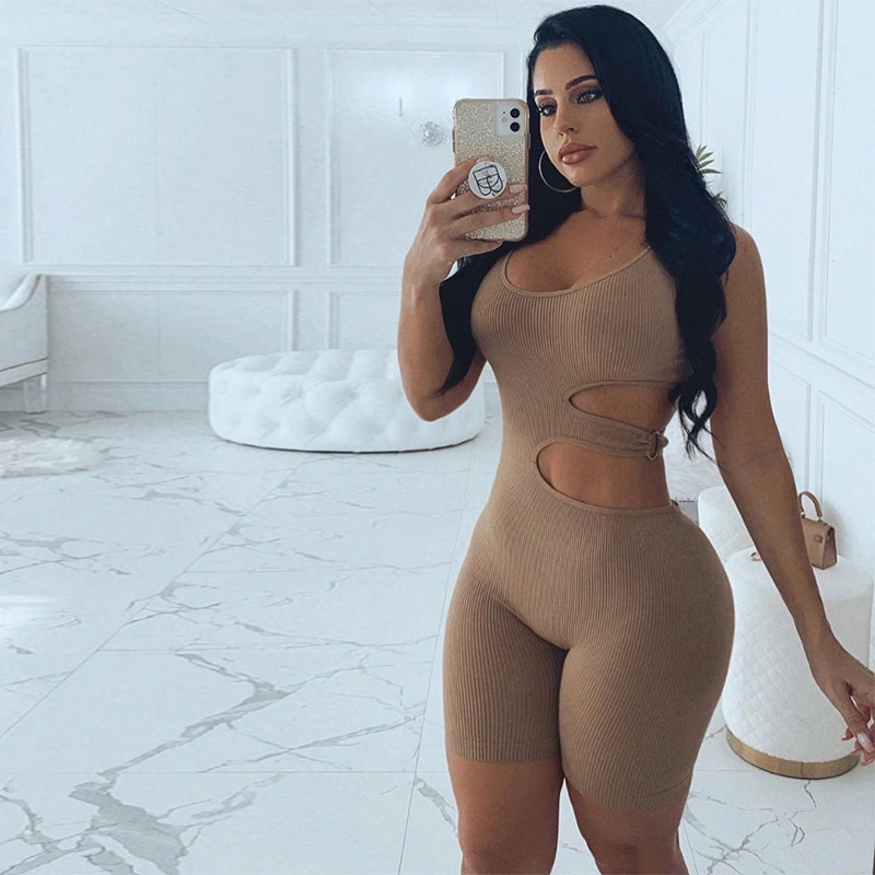 Hollow hip-lifting body slimming jumpsuit