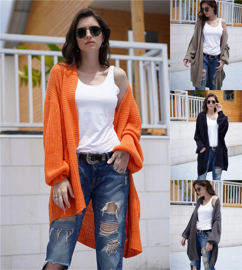 Women's round neck fashion coat sweater