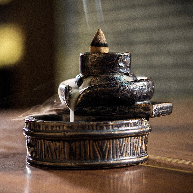 Ceramic backflow incense burner