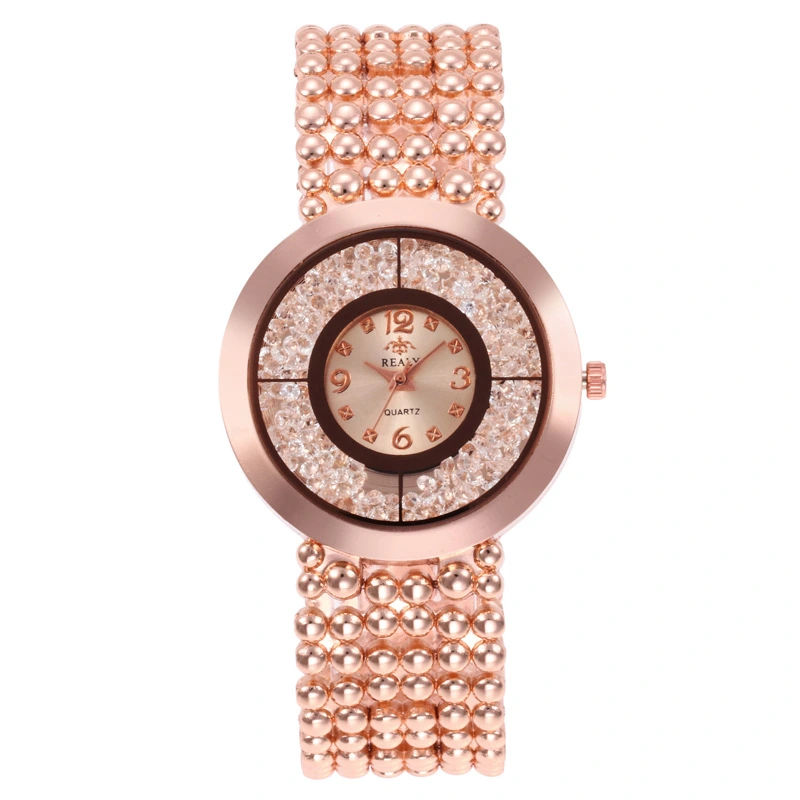 Zinc hot fashion rhinestones sandpaper ladies alloy watch Europe and the United States popular bracelet bracelet fashion watch