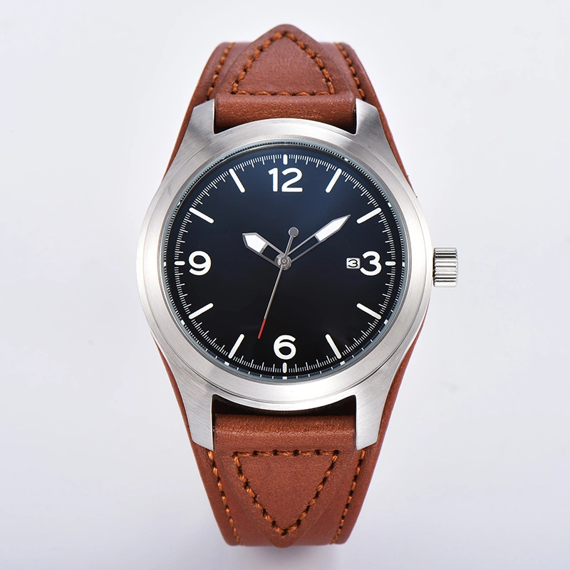 Luminous calendar leather strap men's watch