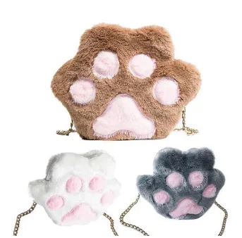Fluffy Paw Crossbody Bag