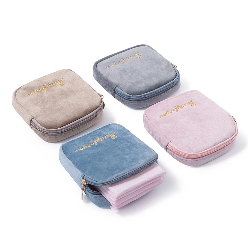 Sanitary towel storage bag plush cloth