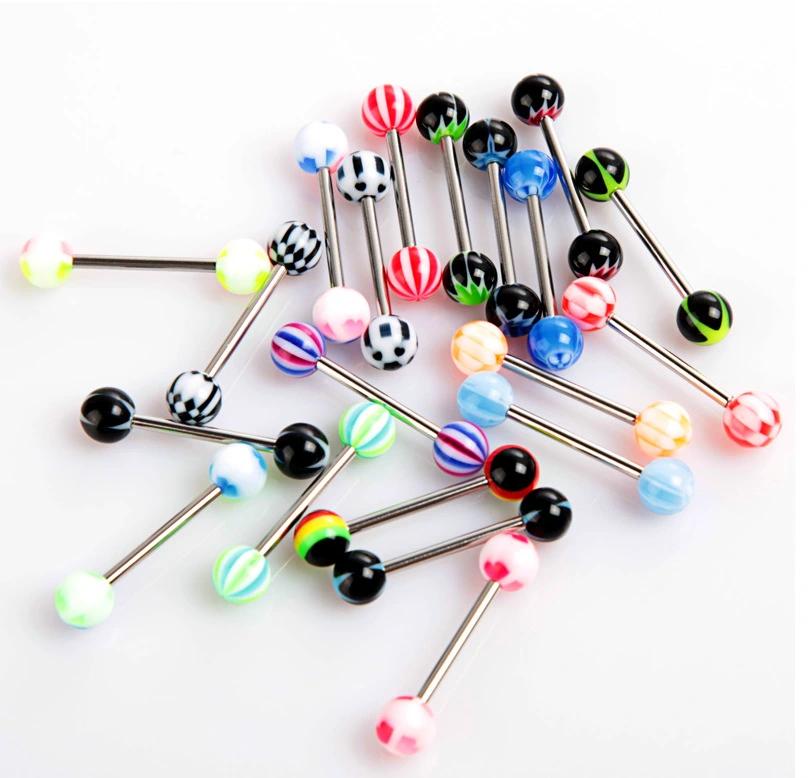 Acrylic tongue nail stainless steel tongue nail