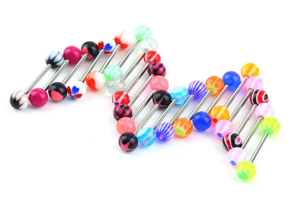 Acrylic tongue nail stainless steel tongue nail
