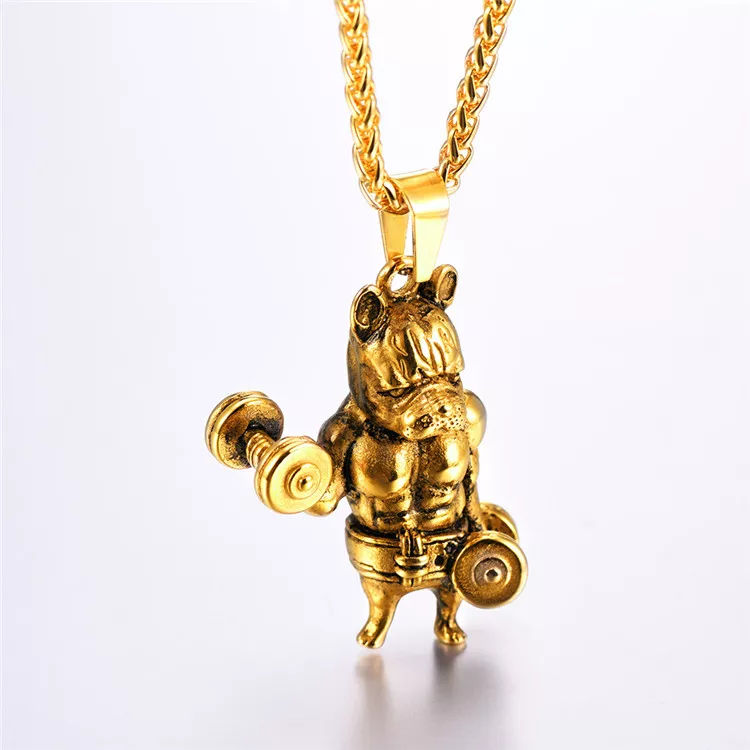 U7 Mens Chain 316L Stainless Steel Puppy Bull Statement Cool French Bulldog Necklace Pendant for Boy