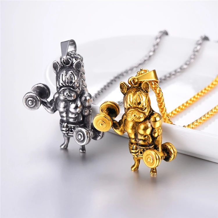 U7 Mens Chain 316L Stainless Steel Puppy Bull Statement Cool French Bulldog Necklace Pendant for Boy