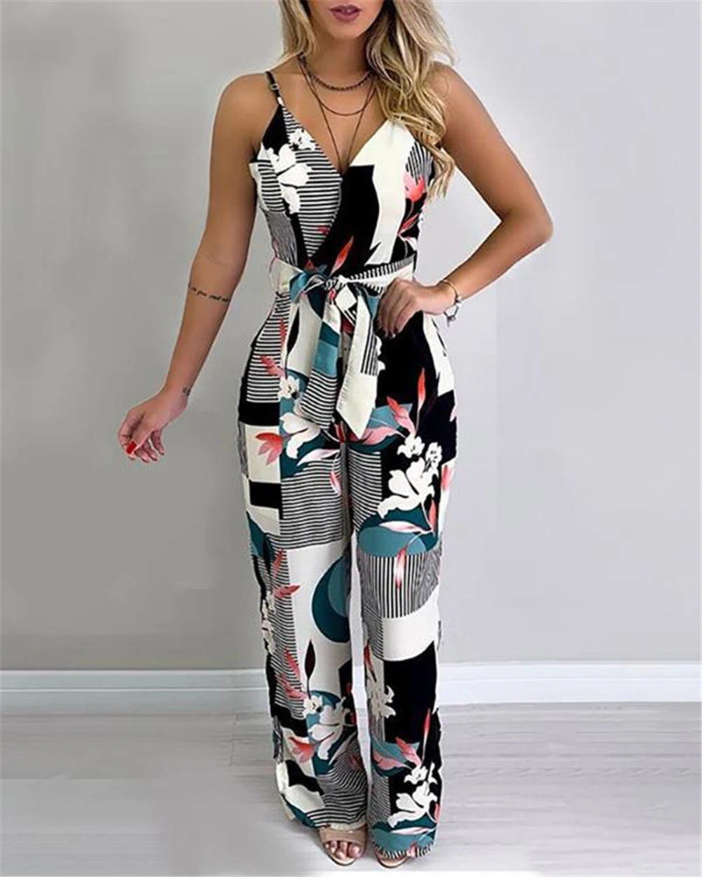 Halter temperament wide leg jumpsuit