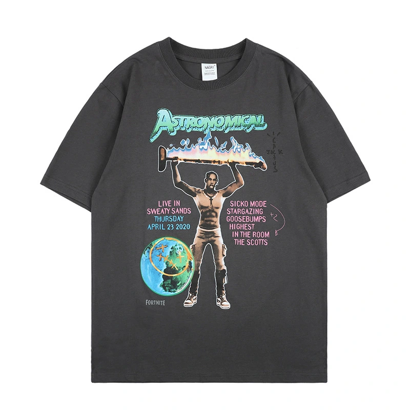 Washed loose cotton short sleeve T-shirt