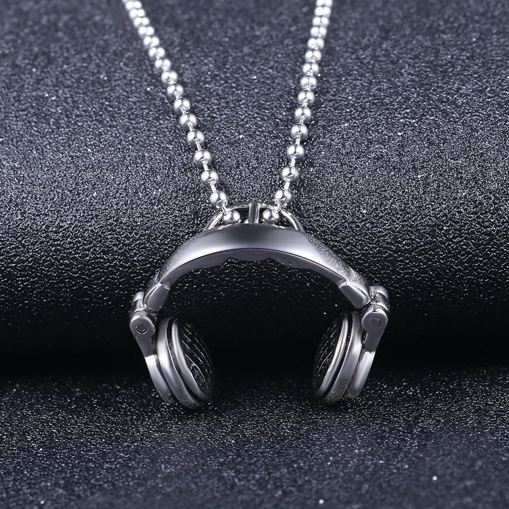 Music Headphones Titanium Steel Pendant