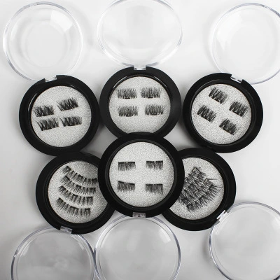 3D magnet false eyelashes pure manual single magnet double magnet can be customized magnetic eyelashes free magnetic eyelash fast delivery