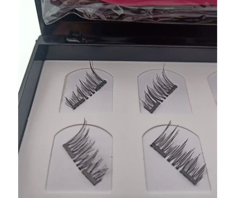 Three-dimensional double magnet false eyelashes four pairs of magnet eyelashes no glue and no trace pure manual magnetic eyelashes manufacturers wholesale