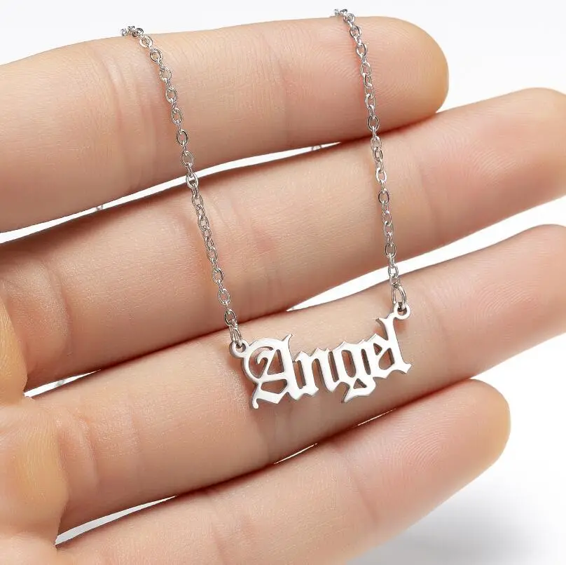 Stainless steel simple pendant wild angel clavicle chain