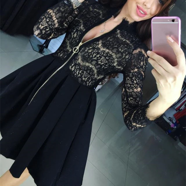 Lace Zipper Dress