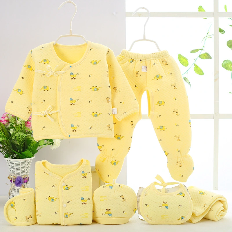 Seven-piece quilted warmth for spring and autumn newborns