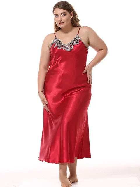 Large size silk nightdress