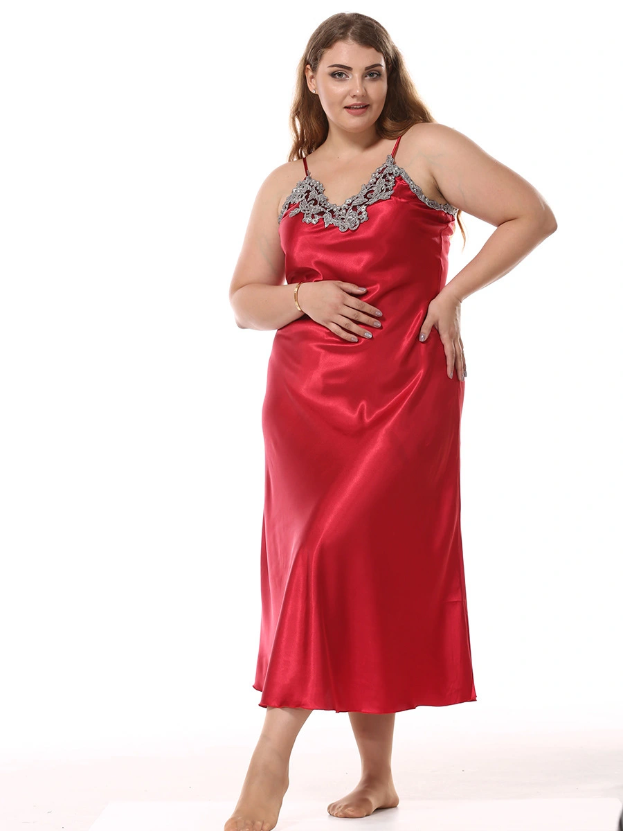 Large size silk nightdress
