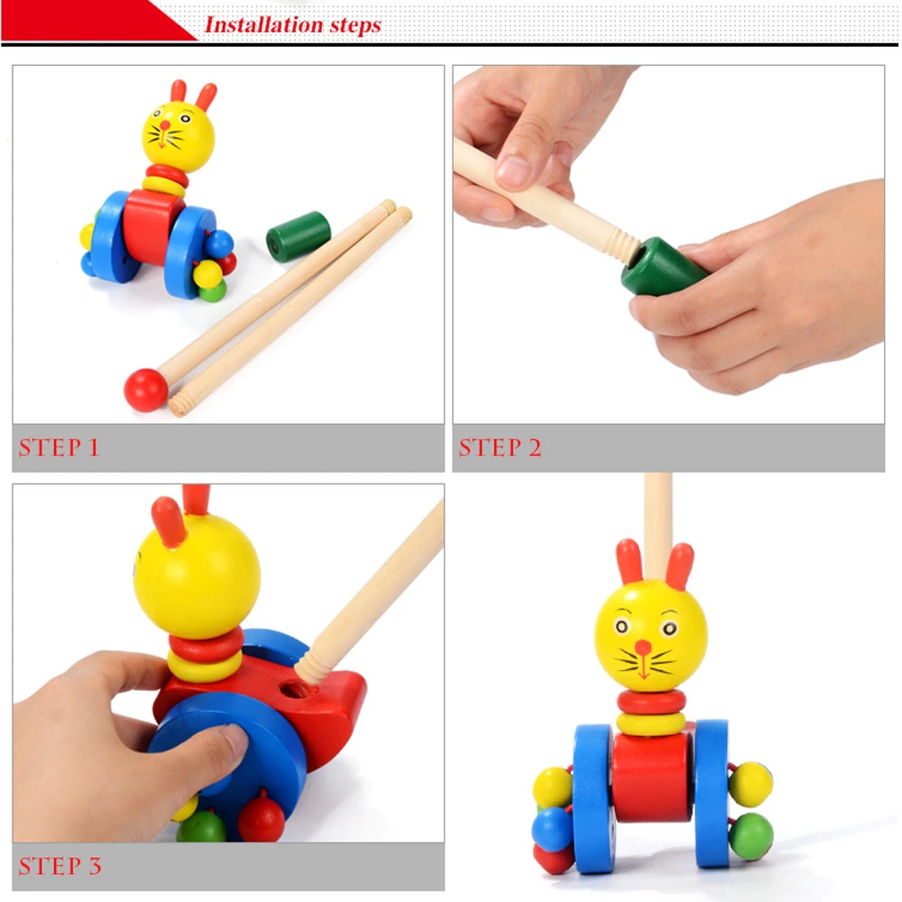 Removable children's wooden cart toy